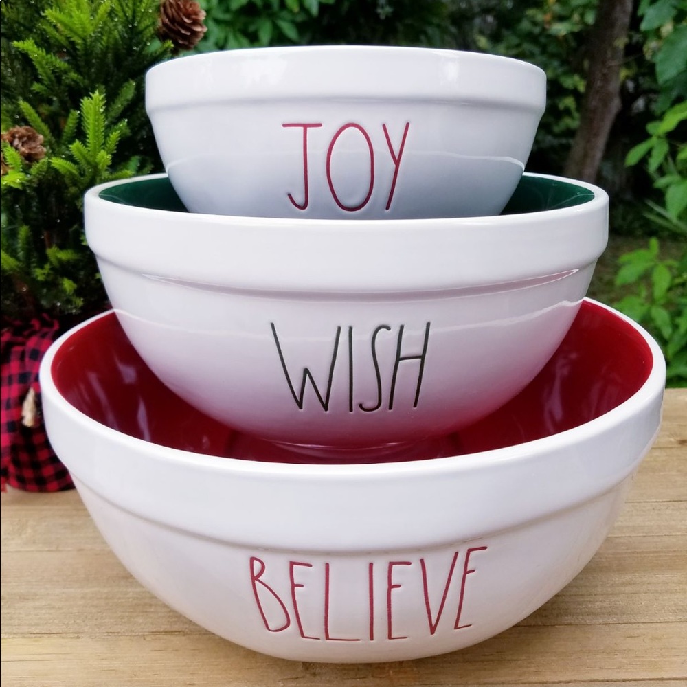 Rae Dunn Christmas Mixing Bowl Set